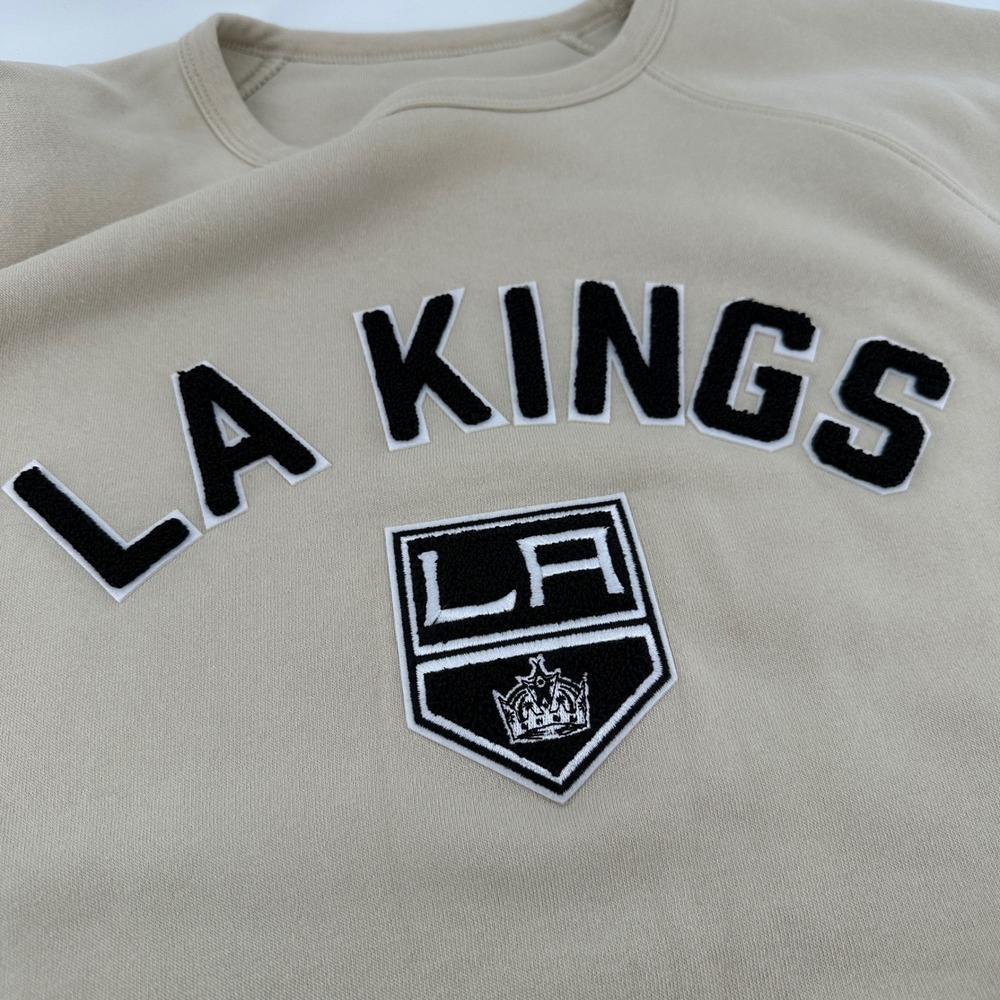 Sportiqe LA Kings Harmon Crewneck Sweatshirt Oatmeal Tan Chenille HARMON-221TH